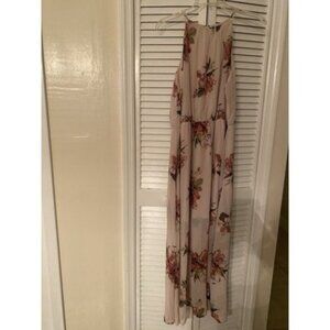 i joah Halter Top Boho Long Spring Summer Flowery Dress Beachy Feminine Sz Large